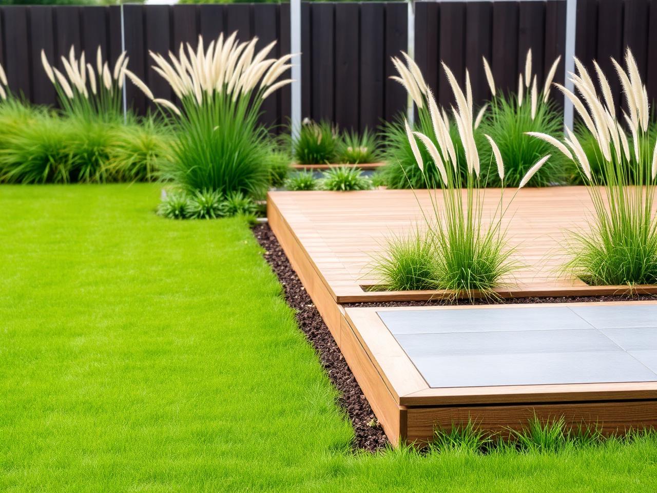 Complete tuinaanleg met vlonder, beplanting en gazon